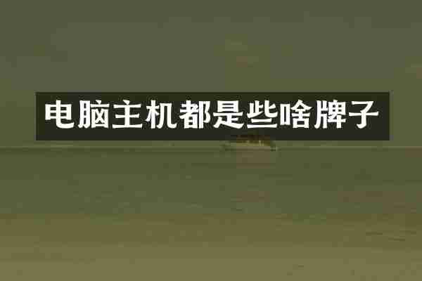 电脑主机都是些啥牌子
