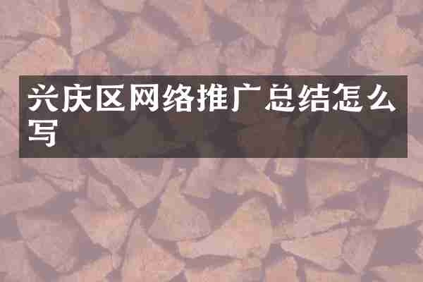 兴庆区网络推广总结怎么写