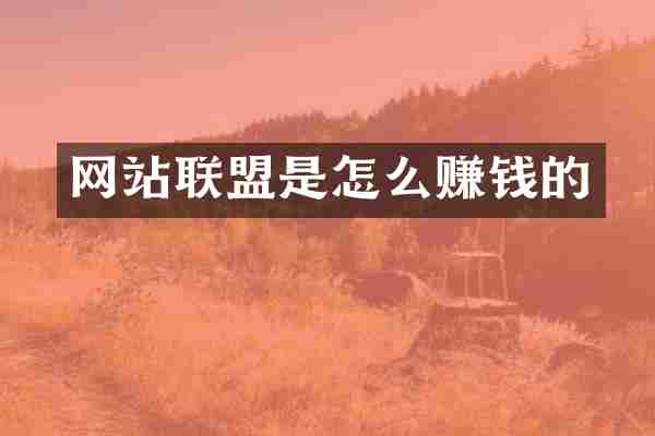 网站联盟是怎么赚钱的