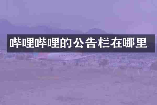 哔哩哔哩的公告栏在哪里