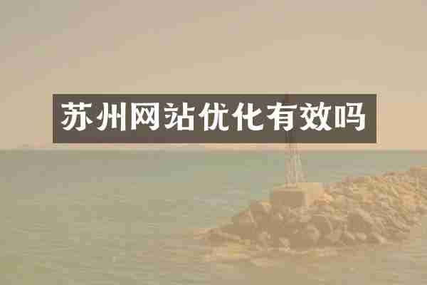 苏州网站优化有效吗