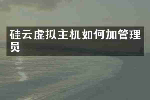 硅云虚拟主机如何加管理员