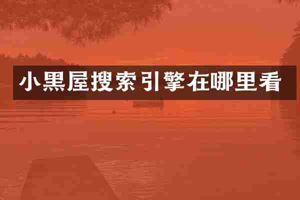 小黑屋搜索引擎在哪里看
