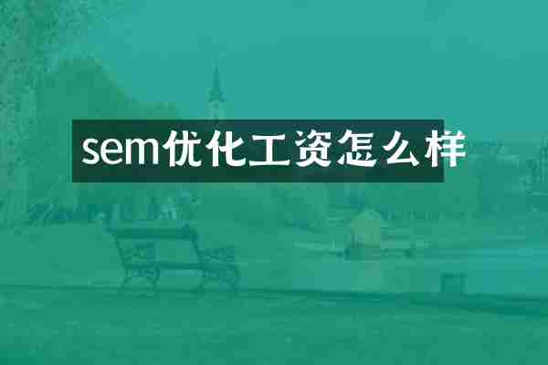 sem优化工资怎么样