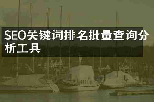 SEO关键词排名批量查询分析工具