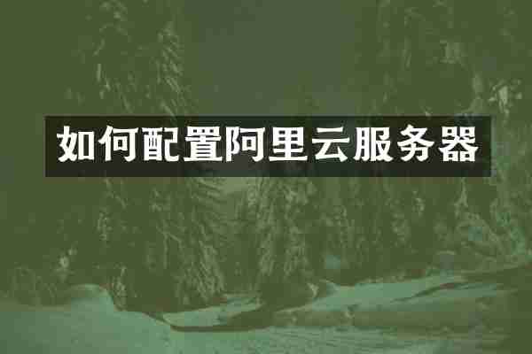 如何配置阿里云服务器