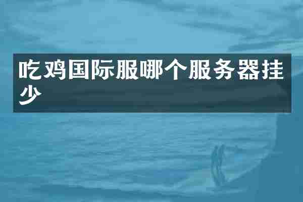 吃鸡国际服哪个服务器挂少