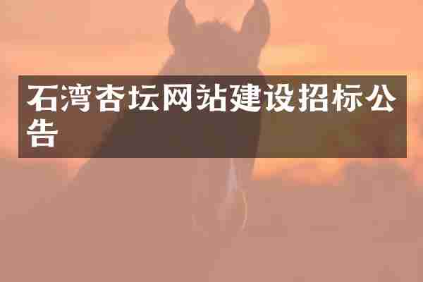 石湾杏坛网站建设招标公告