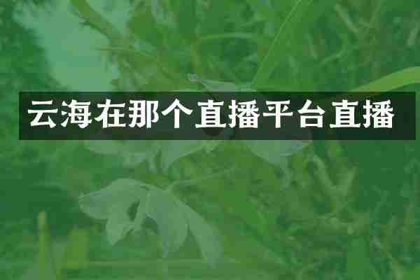 云海在那个直播平台直播