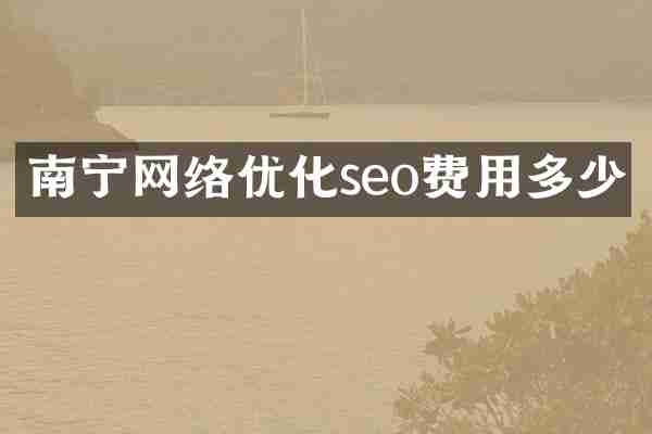 南宁网络优化seo费用多少