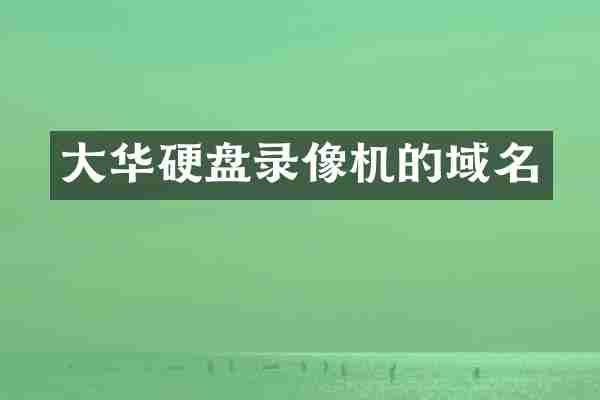 大华硬盘录像机的域名