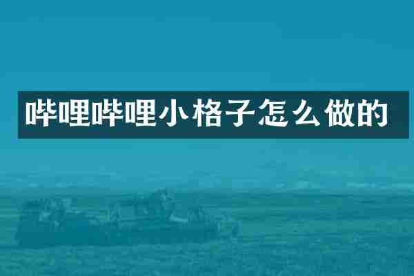 哔哩哔哩小格子怎么做的