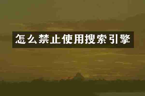 怎么禁止使用搜索引擎