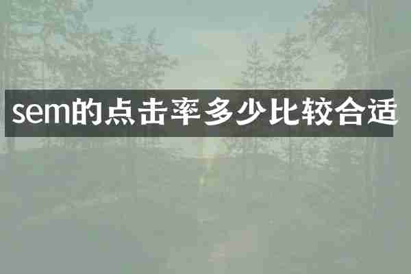 sem的点击率多少比较合适