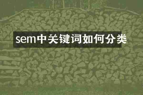 sem中关键词如何分类