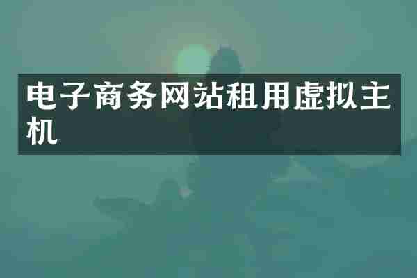 电子商务网站租用虚拟主机