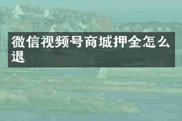 微信视频号商城押金怎么退