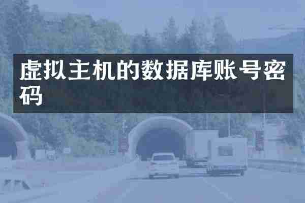 虚拟主机的数据库账号密码