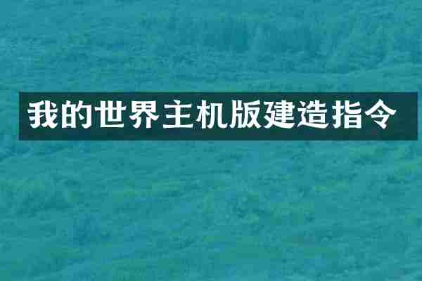 我的世界主机版建造指令