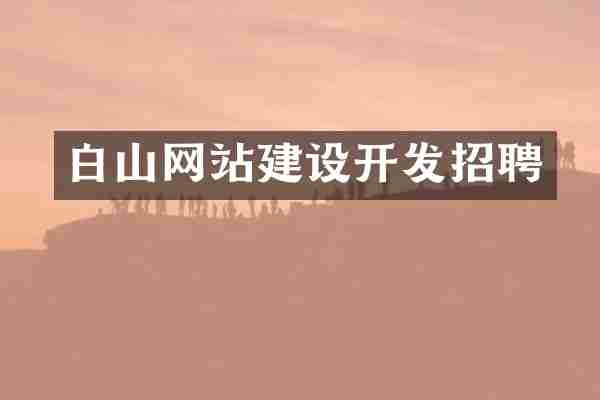 白山网站建设开发招聘