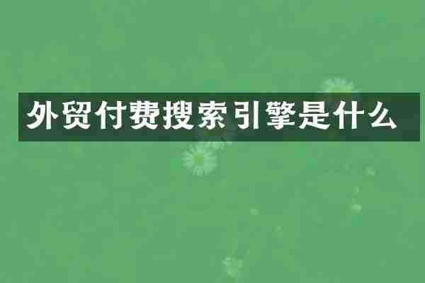 外贸付费搜索引擎是什么