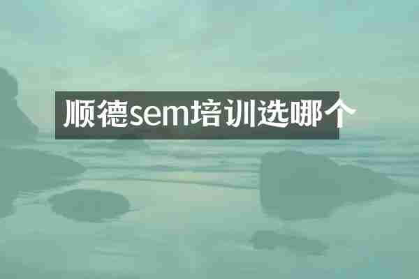 顺德sem培训选哪个
