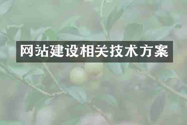 网站建设相关技术方案