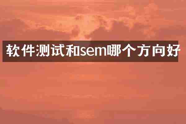 软件测试和sem哪个方向好