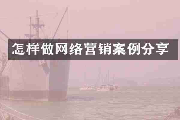 怎样做网络营销案例分享