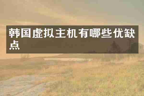 韩国虚拟主机有哪些优缺点