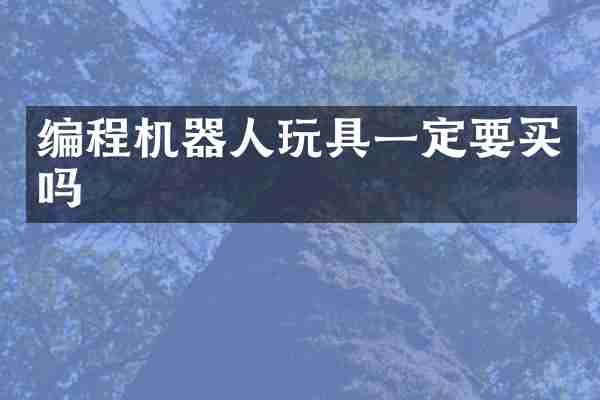 编程机器人玩具一定要买吗