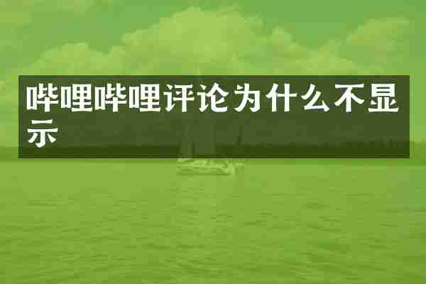哔哩哔哩评论为什么不显示