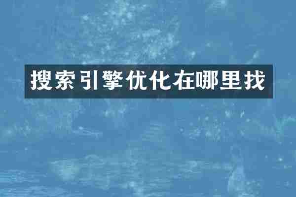搜索引擎优化在哪里找