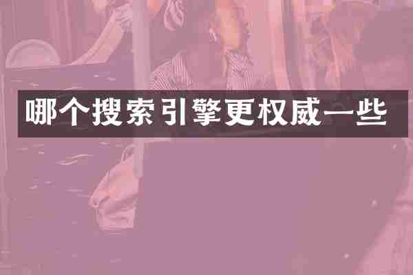 哪个搜索引擎更权威一些
