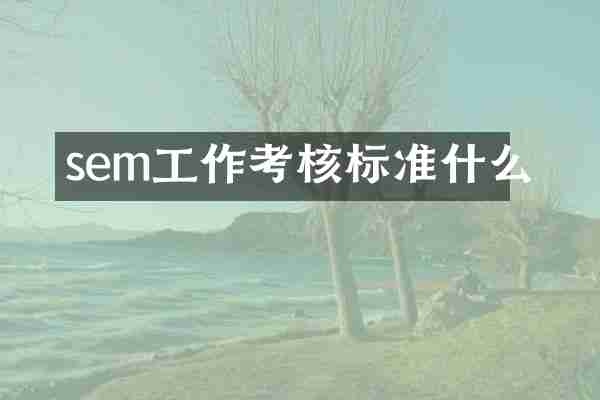 sem工作考核标准什么
