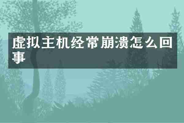 虚拟主机经常崩溃怎么回事