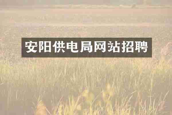 安阳供电局网站招聘