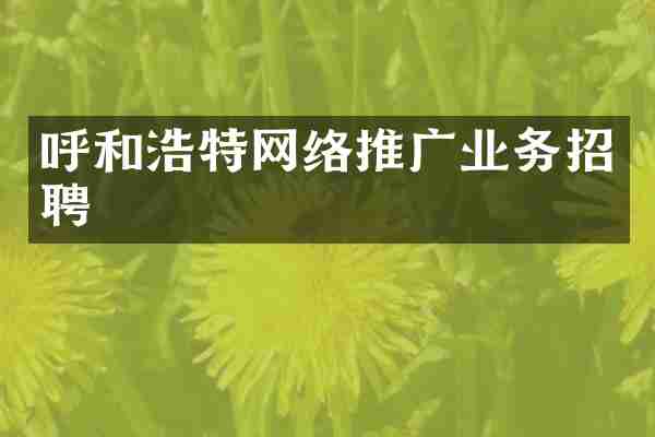 呼和浩特网络推广业务招聘