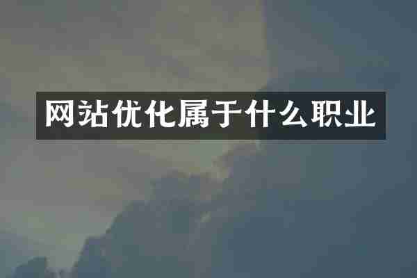 网站优化属于什么职业