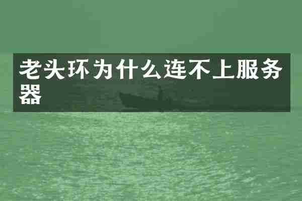 老头环为什么连不上服务器