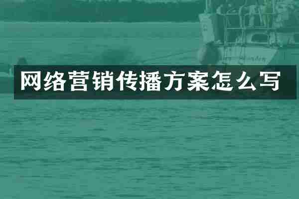 网络营销传播方案怎么写