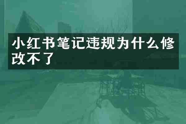 小红书笔记违规为什么修改不了