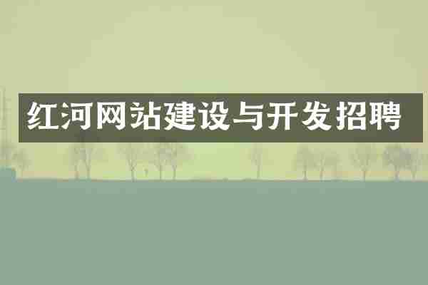 红河网站建设与开发招聘