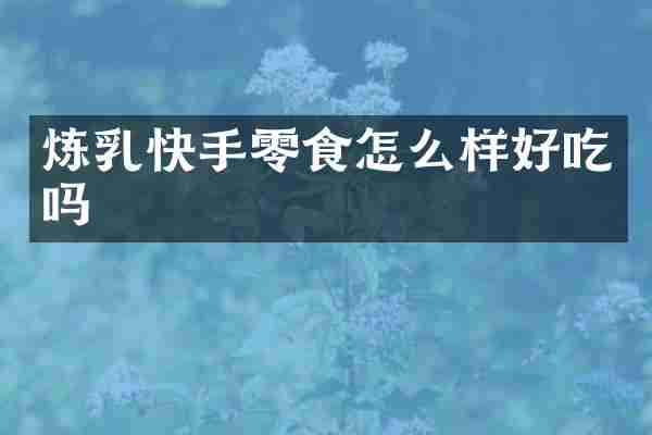 炼乳快手零食怎么样好吃吗