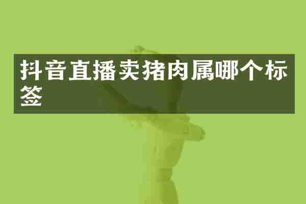抖音直播卖猪肉属哪个标签