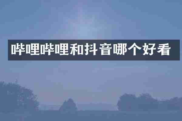 哔哩哔哩和抖音哪个好看