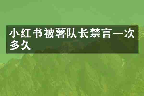 小红书被薯队长禁言一次多久