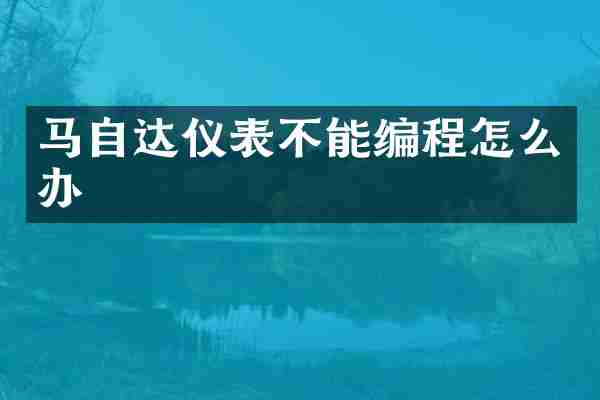 马自达仪表不能编程怎么办