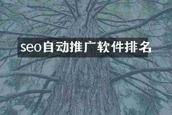 seo自动推广软件排名