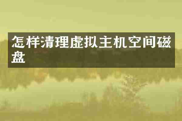 怎样清理虚拟主机空间磁盘